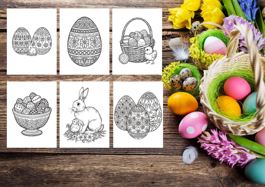 20 Printable Easter Coloring Pages - Etsy