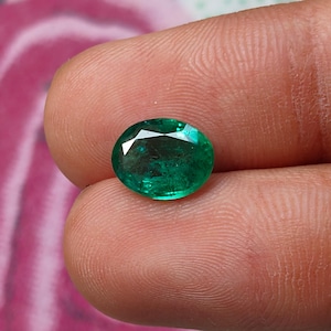 8x10 MM oval cut Natural Zambian emerald gemstone vivid green gemstone for jewelry making