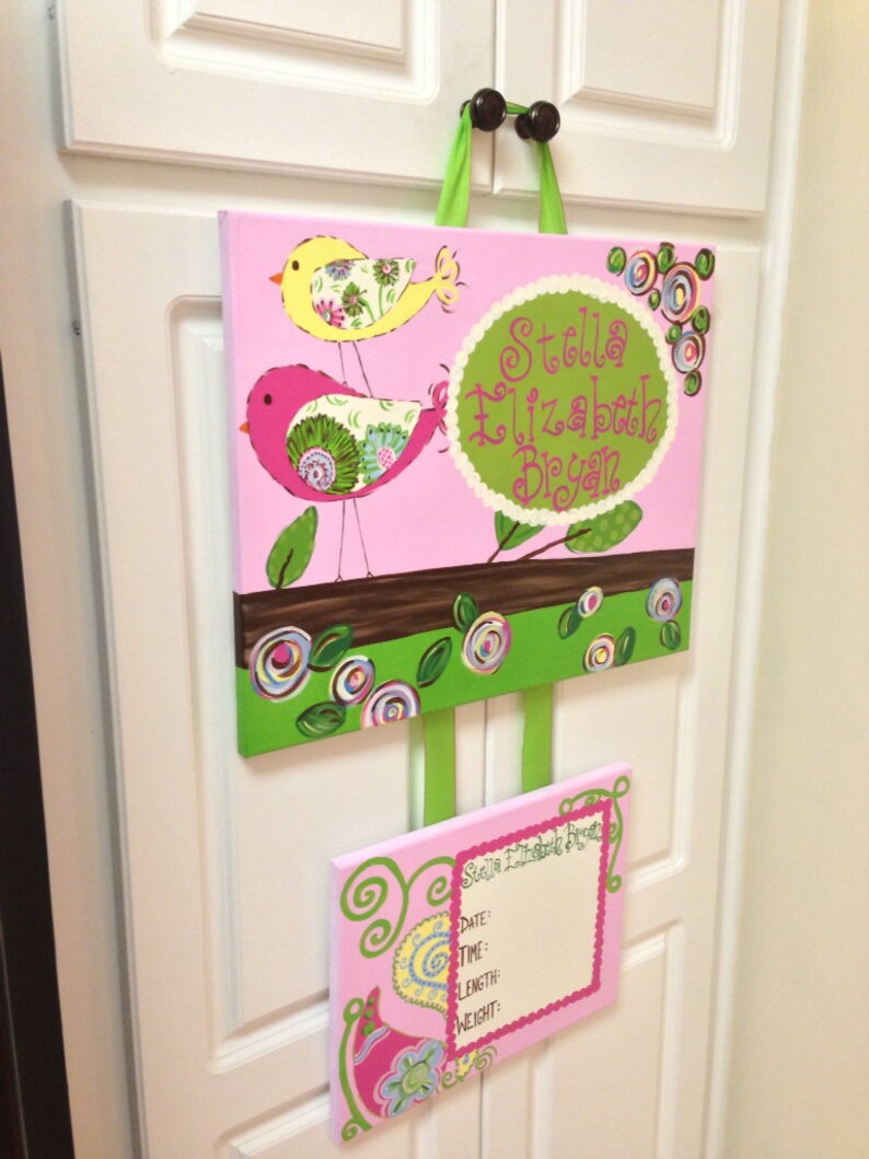Custom Hospital Birth Announcement Door Hanger Etsy