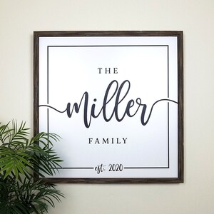 Farmhouse Family Name Sign, Personalized Last Name Sign, Personalized Wedding Anniversary Gift, Wood Established Sign