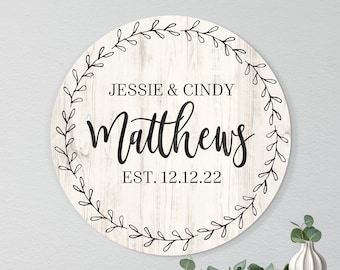 Personalized Wood Family Established Sign | Personalized Family Name Sign | Personalized Farmhouse Sign | Wedding Anniversary Gift