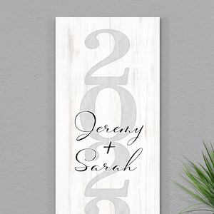 Personalized Wood Family Name Sign, Personalized Wedding Anniversary Gift,  Established Farmhouse Sign, Newlywed Name Sign