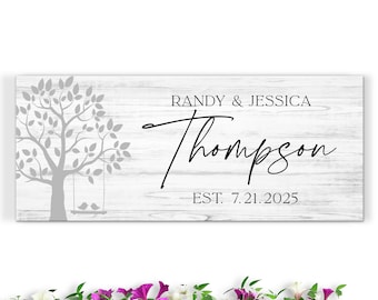 Wood Personalized Family Name Sign | Family Established Sign |  Personalized Wedding Anniversary Gift | Housewarming Gift | Closing Gift