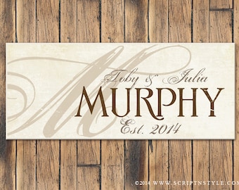 Personalized Wood Family Established Sign, Family Name Sign, Last Name Sign, Wood Plaque, Wedding Sign, Wedding Anniversary Gift