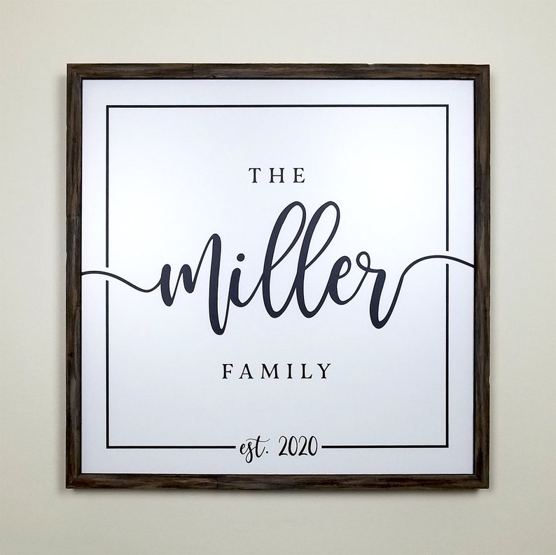 Farmhouse Family Name Sign Personalized Last Name Sign Etsy