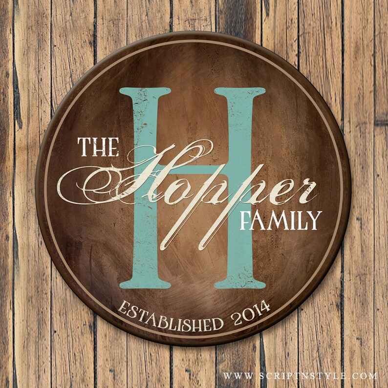 Personalized Family Name Sign, Last Name Sign, Wall Art with Established Date & Monogram, 4 sizes image 5