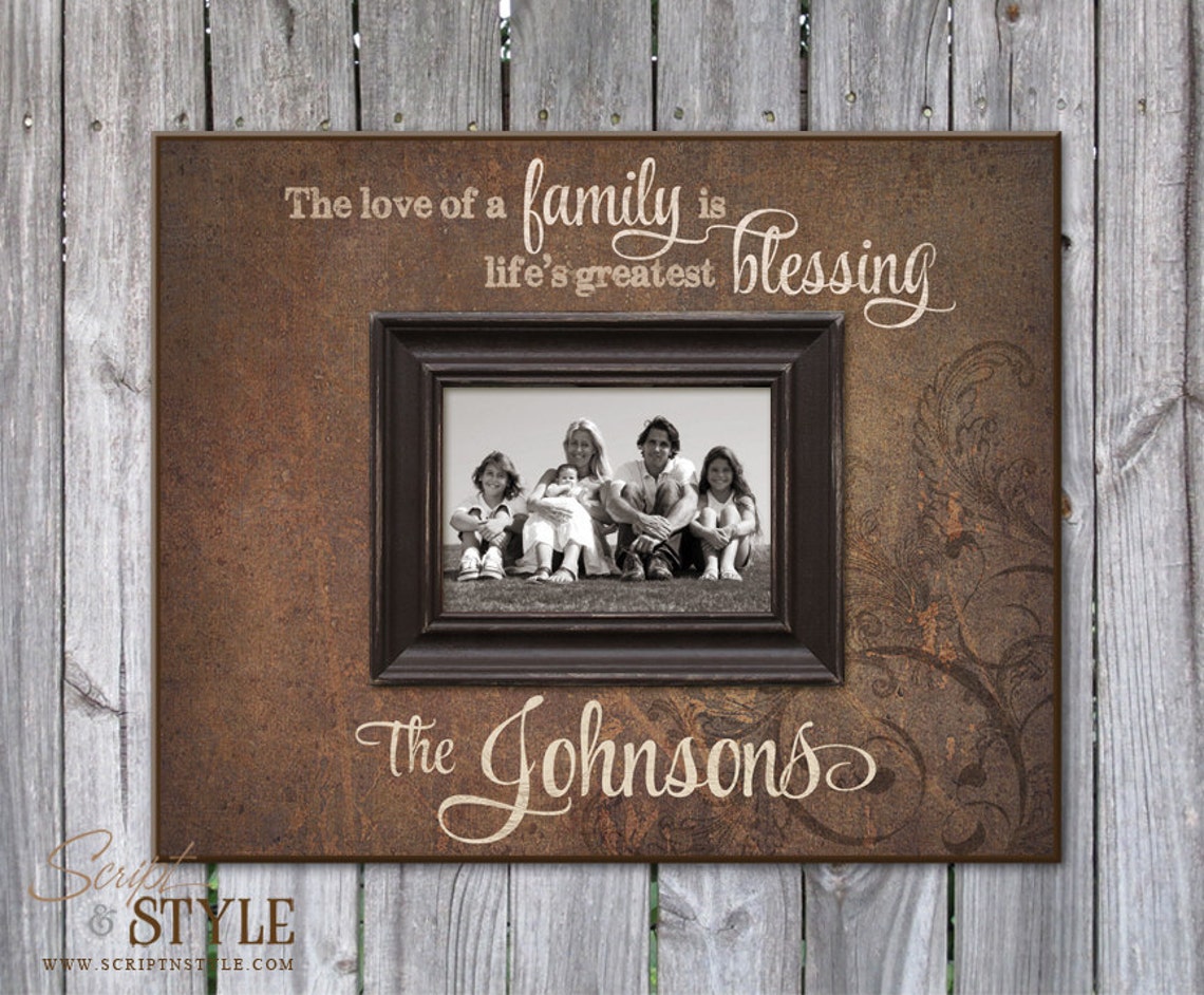 Personalized Picture Frame with Family Name & Quote Family Etsy