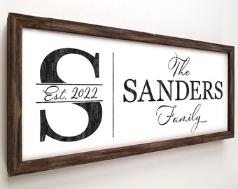 Personalized  Wood Farmhouse Family Name Sign, Mothers Day Gift, Personalized Wedding Anniversary Gift, Last Name Sign, Gift For Mom