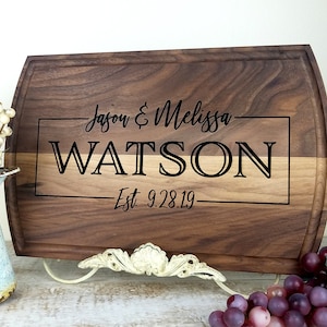 Personalized Wood Cutting Board, Custom Engraved Cutting Board,  Wedding, Anniversary, Housewarming Gift