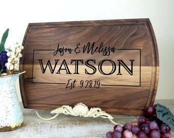 Personalized Wood Cutting Board, Custom Engraved Cutting Board,  Wedding, Anniversary, Housewarming Gift