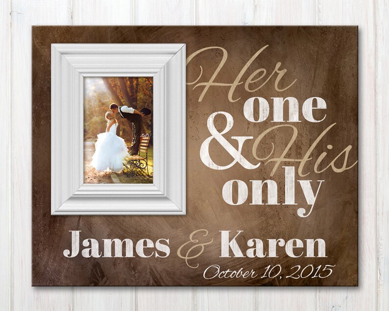 Personalized Wedding Picture Frame with Quote Custom Wood Etsy