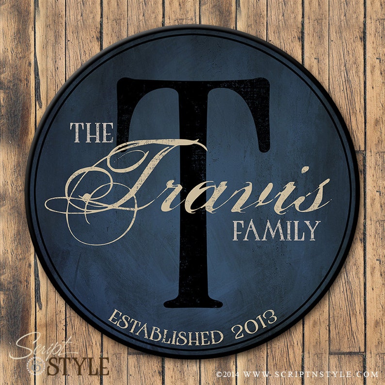 Personalized Family Established Sign, Personalized Family Name Sign, Last Name Sign, Wall Art with Established Date & Monogram, 4 Sizes image 2