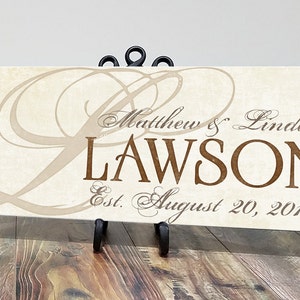 Personalized Wood Family Established Sign, Wood Last Name Sign,  Personalized Wedding Anniversary Gift