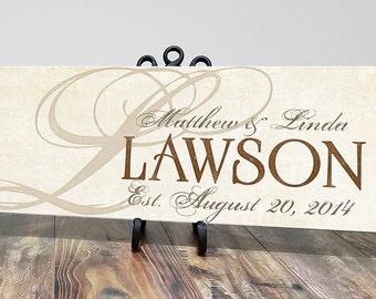 Personalized Wood Family Established Sign, Wood Last Name Sign,  Personalized Wedding Anniversary Gift