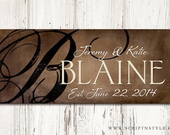 Personalized Wood Family Established Name Sign, Family Established Wood Plaque, Last Name Sign, Wood Wedding Anniversary Gift