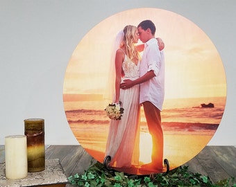 Print Your Photograph On Wood, Wood Photo Print, Picture Printed On Wood, Round 4 Sizes