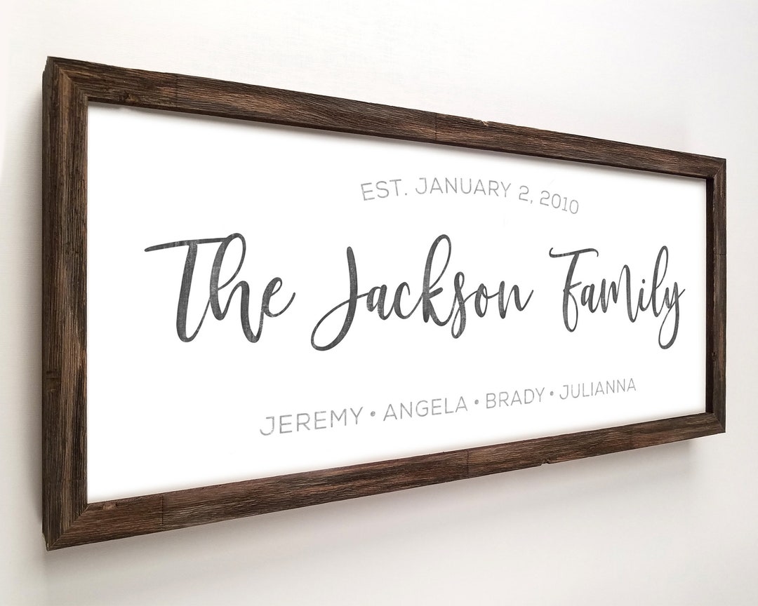 Personalized Farmhouse Family Name Sign Rustic Wood Wall Decor