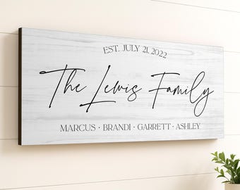 Personalized Family Name Wood Sign | Custom Last Name Sign | Established Family Wall Decor | Mother's Day Gift | Wedding Anniversary Gift