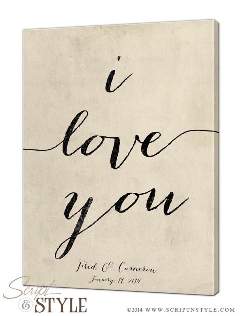 Personalized I Love You Canvas Wall Art With First Names & Etsy