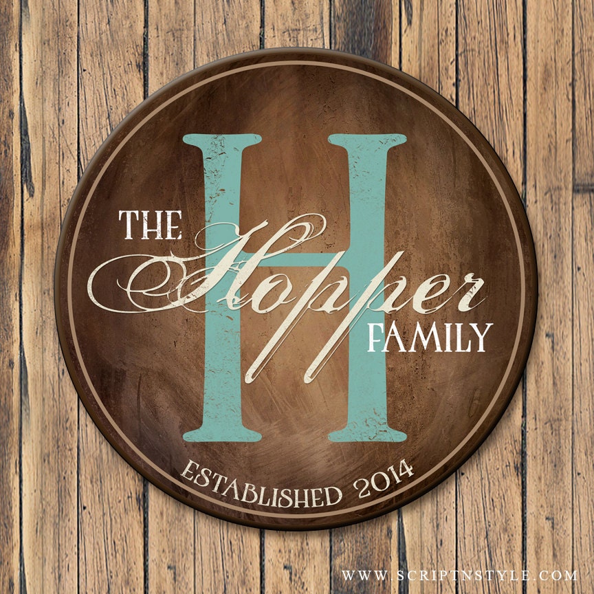 Personalized Family Name Wood Sign, Family Established Sign, Last Name ...