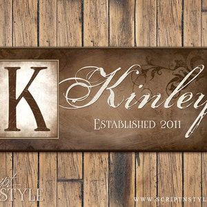 Personalized Last Name Sign, Family Established Sign, Family Name Sign with Monogram & Established Date