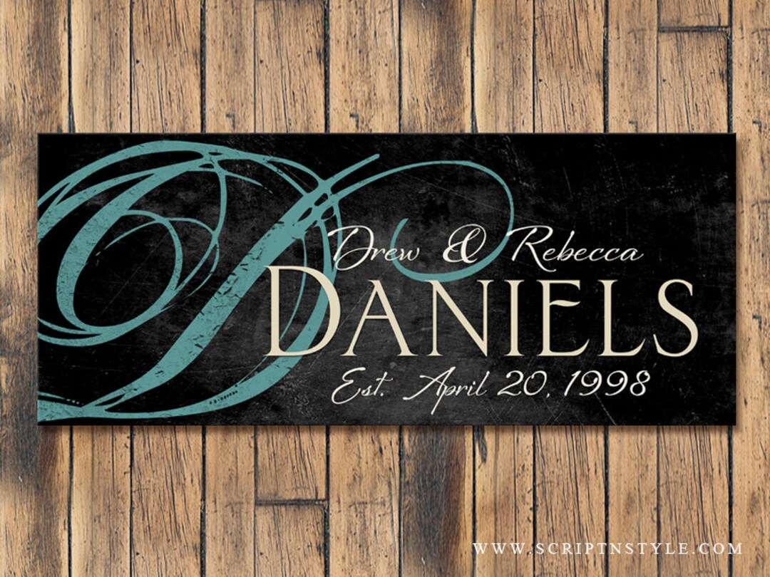 Personalized Wood Family Name Sign, Family Established Sign, Last Name ...