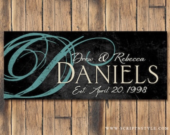 Personalized Wood Family Name Sign, Family Established Sign, Last Name Sign, Wall Art, Wedding Sign, Wedding Anniversary Gift