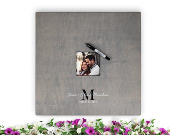 Personalized Wood Wedding Guest Book Alternative | Custom Wedding Guest Book | Family Name Sign For Signatures | Wedding Picture Frame