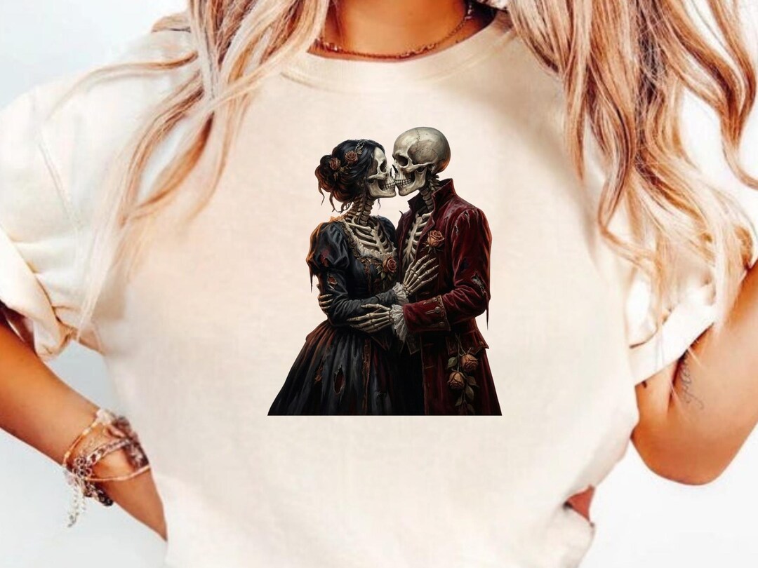 Gothic Skeleton Couple PNG, Dark Romance Valentine (digital Download ...