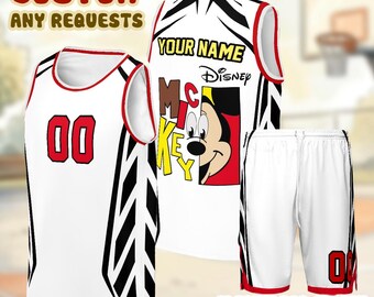 Custom Mickey Mouse Baseball Jersey, Personalized Name Number Disney Shirt, Family Matching Outfit Gift