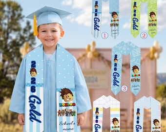 Custom Roblox Avatar Graduation Stole 2026, Personalized Name Scarf for Kids Adults, Graduation Gift