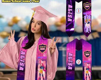 Huntrix Graduation Stole, Custom Name Personalized Grad Sash 2026, Stylish School Outfit Gift for Kids Adults