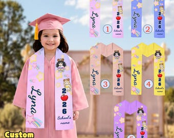 Roblox Inspired Graduation Stole for Kids & Adults, Custom Avatar Name Class of 2026, Personalized Grad Scarf