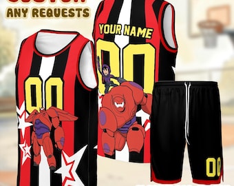 Big Hero 6 Baseball Jersey, Hiro Baymax Custom Name Shirt, Personalized Disney Hero Outfit Gift