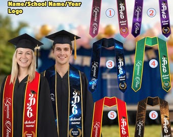 Custom Graduation Stole Logo Name Major 2026, Personalized School Sash, College Degree Grad Outfit Gift