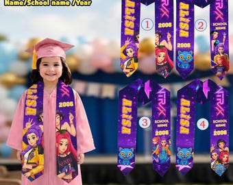 Huntrix Graduation Stole Custom Name School 2026, Personalized Class Year Sash, Trendy Grad Outfit Gift