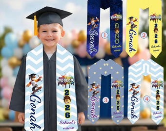Roblox Graduation Stole Personalized Name 2026, Custom Avatar Stole for Kids & Adults, Grad Outfit