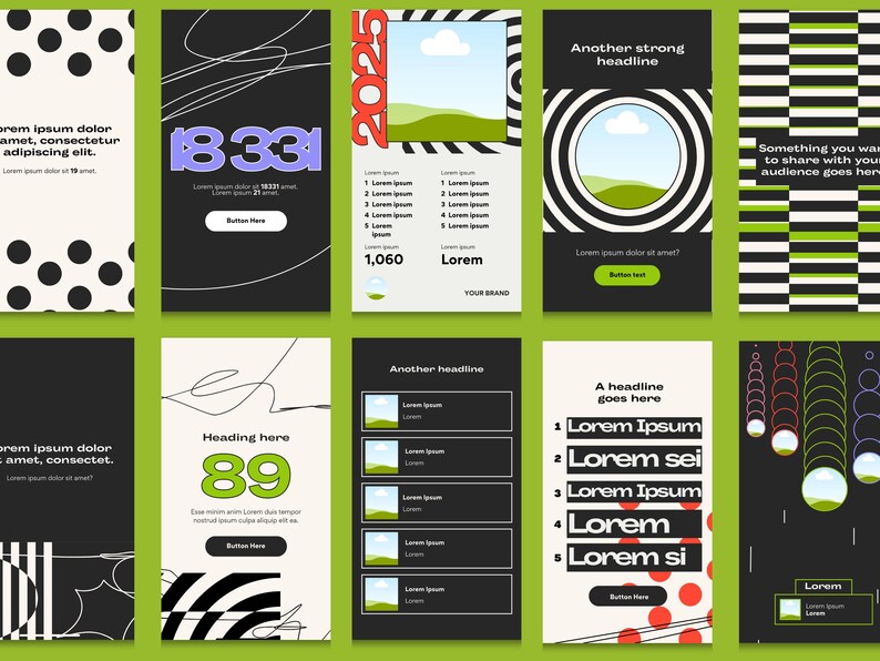2025 Spotify Wrapped Canva Templates Editable Customizable Social