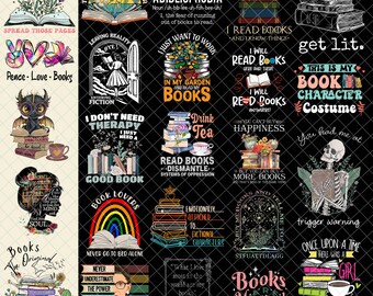Boeken citatenbundel png Instant Download, boek lezen png, Booktrovert Lover-bestand, boeken sublimatieontwerpen voor shirts, boek met bloem