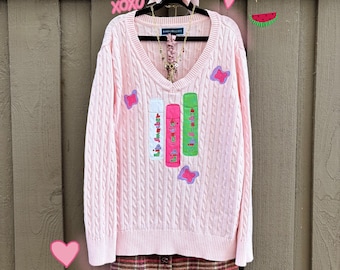 Nostalgic Y2K Sweater | Size Large | Upcycled Nostalgia