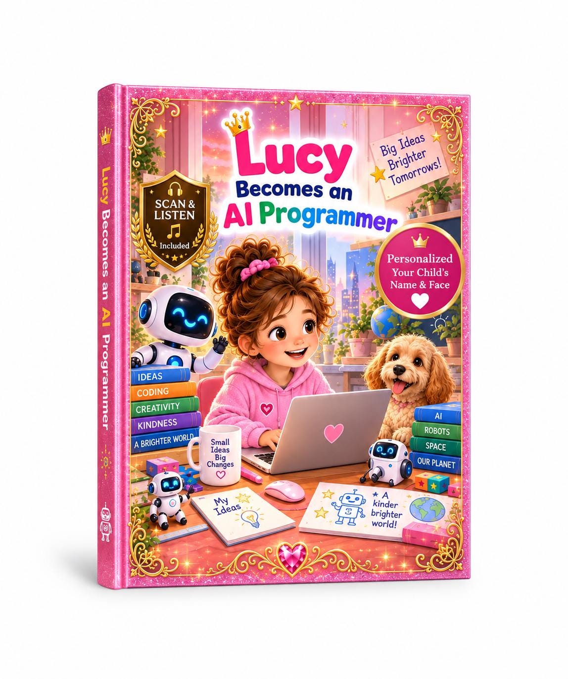 Personalized AI Programmer Book for Girls, Coding Story, STEM Career Gift, Custom Kids Book