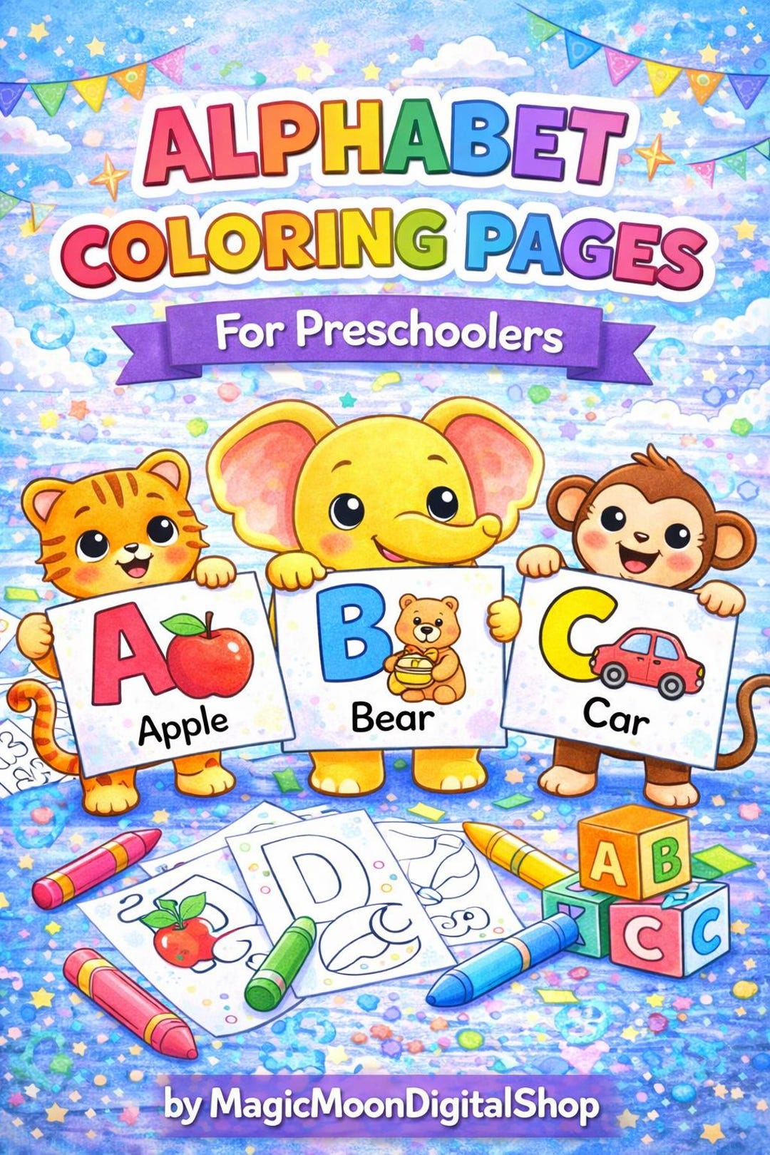 Alphabet Coloring Pages for Preschoolers - Etsy