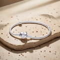 S925 Sterling silver Pandora Moments Heart & Snake Chain Bracelet,Valentine's Day Gift,Gift For your Lover