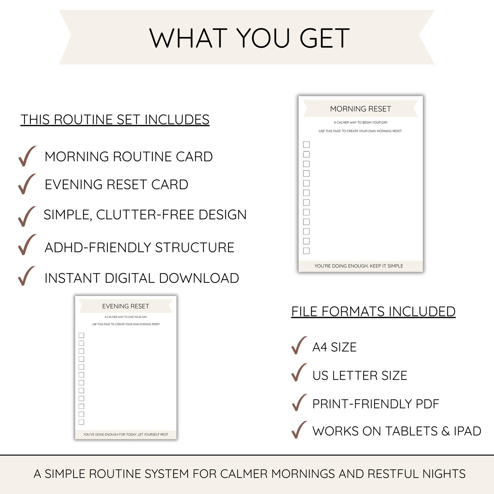 Daily Routine Checklist Printable Morning & Evening Routine Planner ...