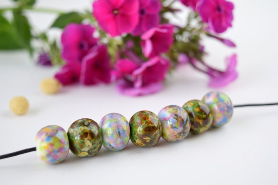 murano bead set murano glass beads red glass beads silver glass beads Lampwork glass beads red bead set lampwork bead set