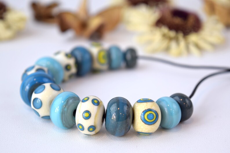 lampwork bead set sra lampwork murano glass beads round beads funky bead set Boho bead set artisan bead set