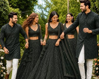 Dark Green lehenga for women ready to wear custom fit chaniya choli for girls