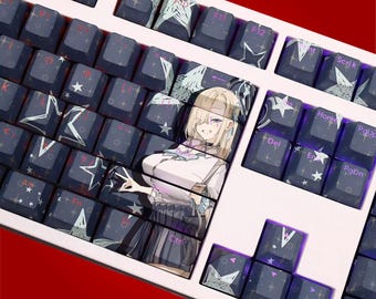 Juego de teclas Ichinose Asuna de alta gama, 108 teclas PBT retroiluminadas con sublimación de tinta brillante, diseño ANSI 61, 87, 104 y 108 para interruptores MX.