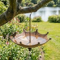 Vintage Umbrella Style Bird Feeder Rustic Hanging Metal Seed Tray Garden Decor Outdoor Birds
