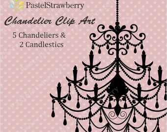 5 Chandeliers & 2 Candlestics - Black (P009)